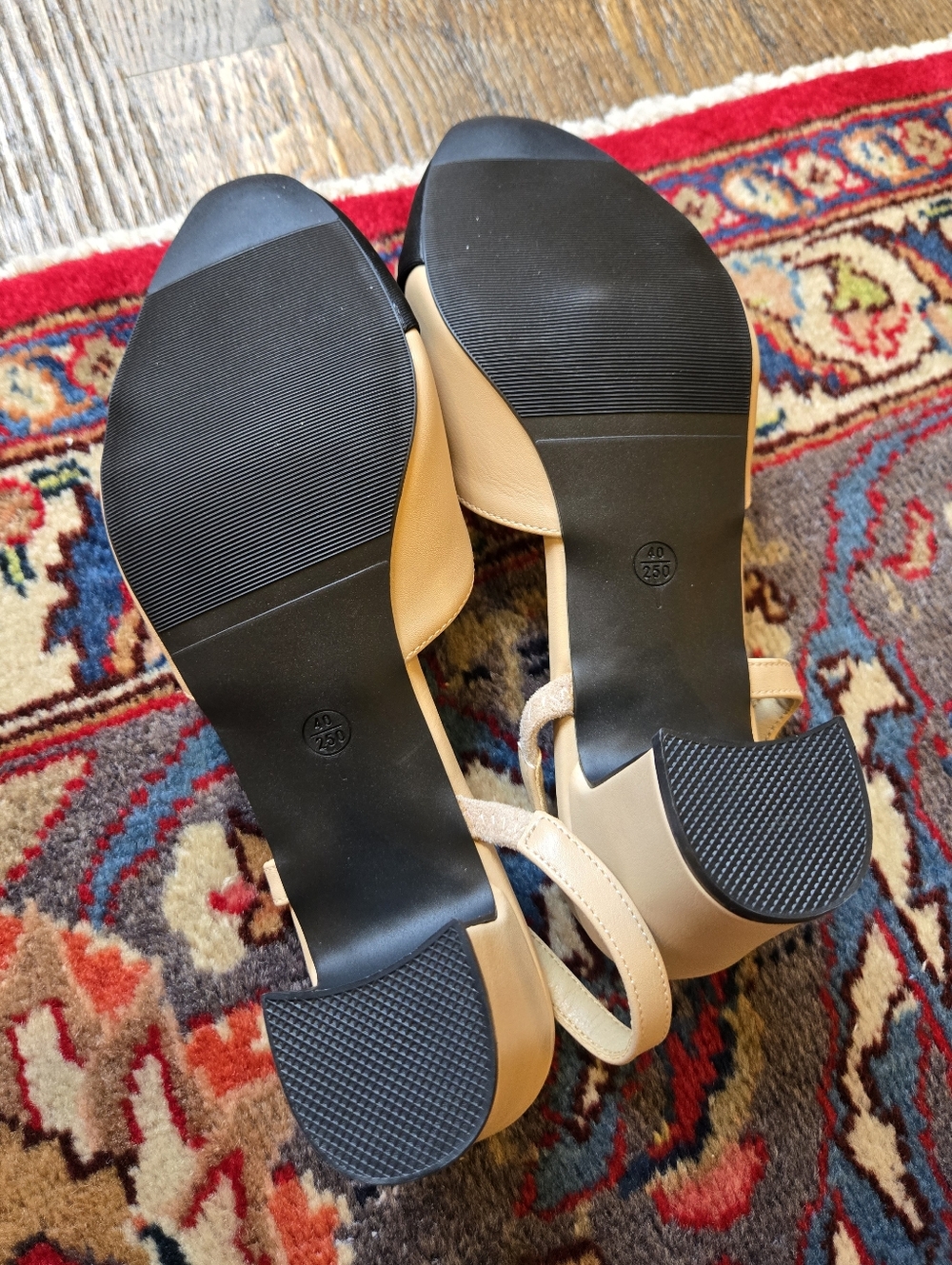 Nude Slingback Pumps with Black Cap-toe - Picture 2 of 3